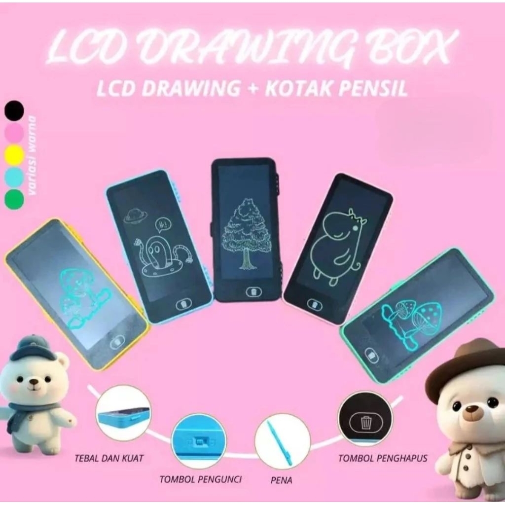 

KOTAK PENSIL LCD DRAWING BOX Multifungsi // FREE BUBBLE WARP