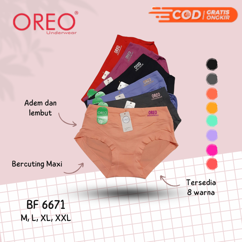Oreo BF6671 Celana Dalam Wanita Oreo Underwear Melar Nyaman Menyerap Keringat CD Mura