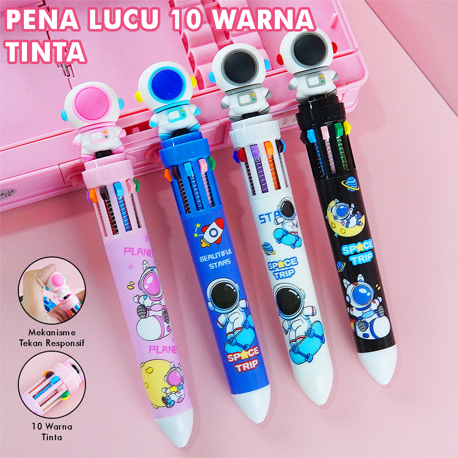 

Pulpen 10 Warna Tinta Motif Boneka Astronot 3D Pena Multifungsi Perlengkapan Menulis PE-010504