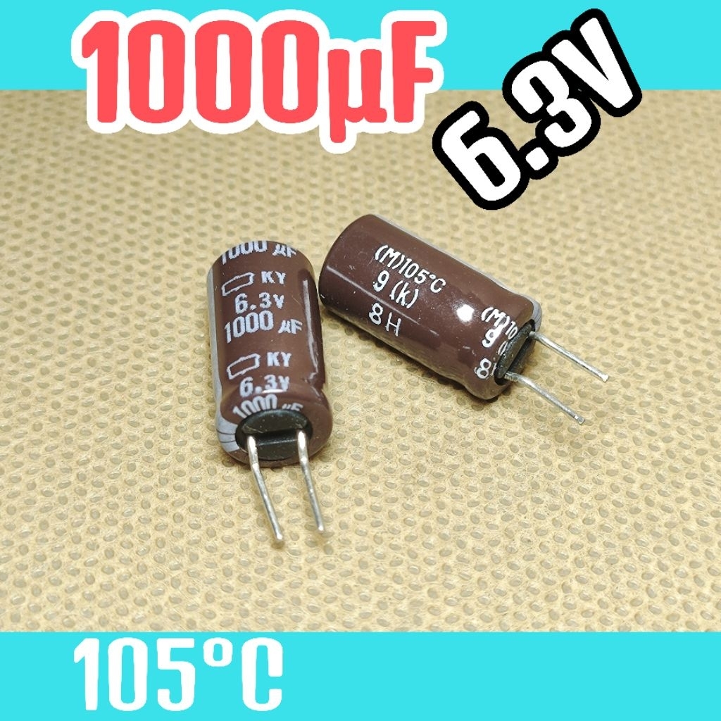 Kapasitor capasitor elko elco 6.3v 6,3v 1000uf 6.3v 1000uf 6,3v 6.3 volt ORIGINAL