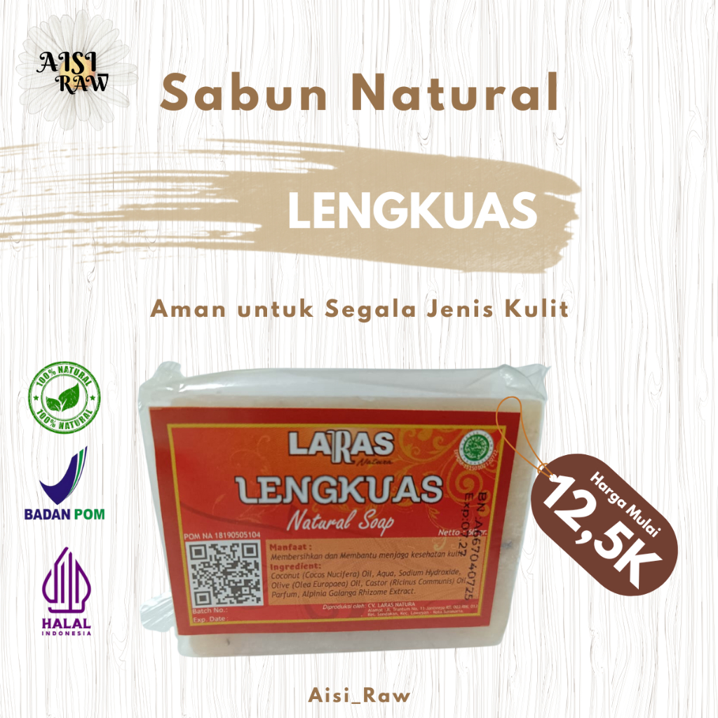 Sabun Lengkuas Sabun Natural Sabun Gatal Sabun Sensitif Sabun Mandi Padat Laras Natura Lengkuas Natu