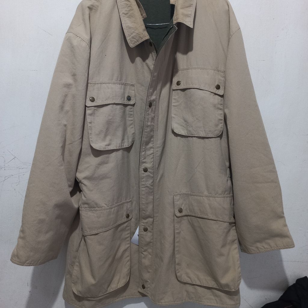 Jaket Bolak Balik Cream & Hjau Army Model M65