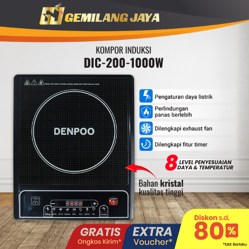 Kompor induksi Listrik Denpoo Low Watt DIC 200-1000