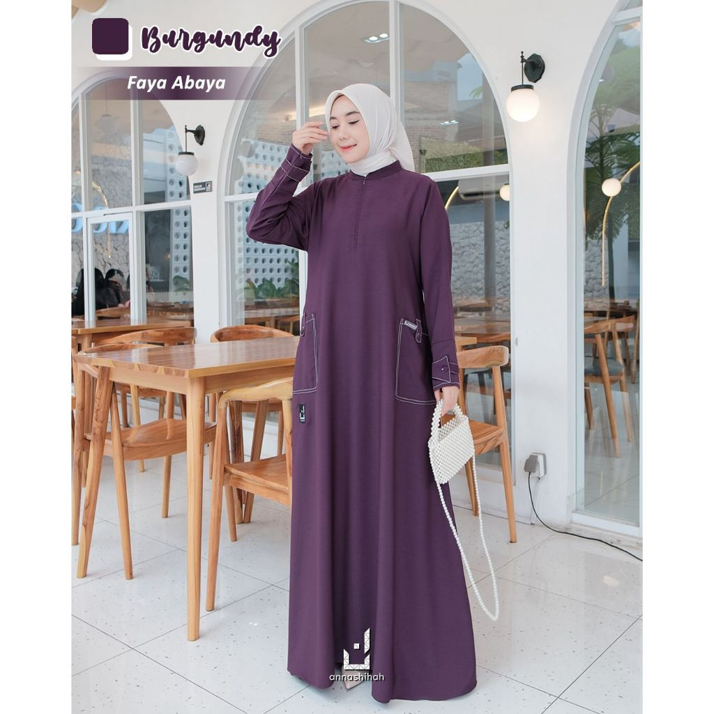 ABAYA MODERN FAYA ABAYA ORIGINAL BY ANNASIHAH/GAMAS SIMPLE DAN FLOWLY BAHAN YORIS/ABAYA HITAM KEKINI