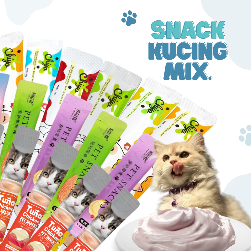 

TERBARU!!!!Snack Chiyo Mix Isi 30,50,60pcs/ Makanan Snack Basah Chiyo/ Strip Pet Snack Kucing Penggemuk