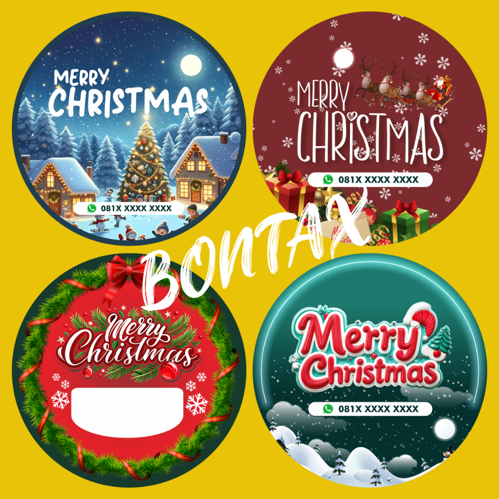 

Stiker Kue Natal dan tahun baru 2025 (BONTAX)