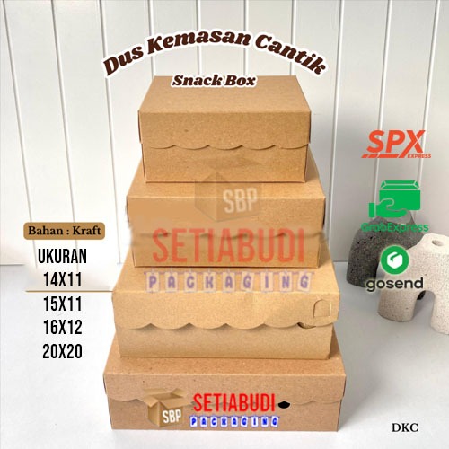 Kotak kue / Snack Box KRAFT  / BOX SNACK ECO KRAFT RENDA / DUS KOTAK KUE  / Box Dus Nasi Kraft Renda