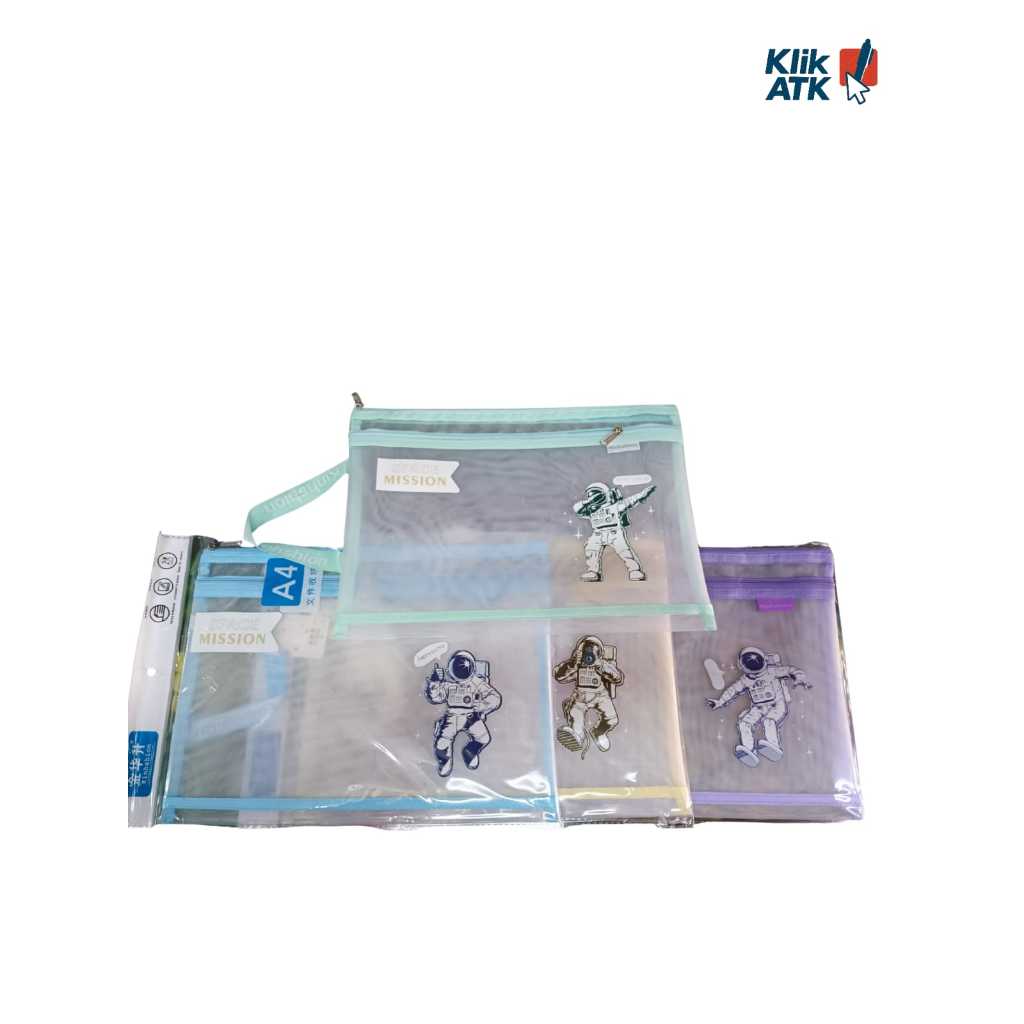 

Zipper Bag Kinshion ukuran A4 Pastel Colour - per Pcs