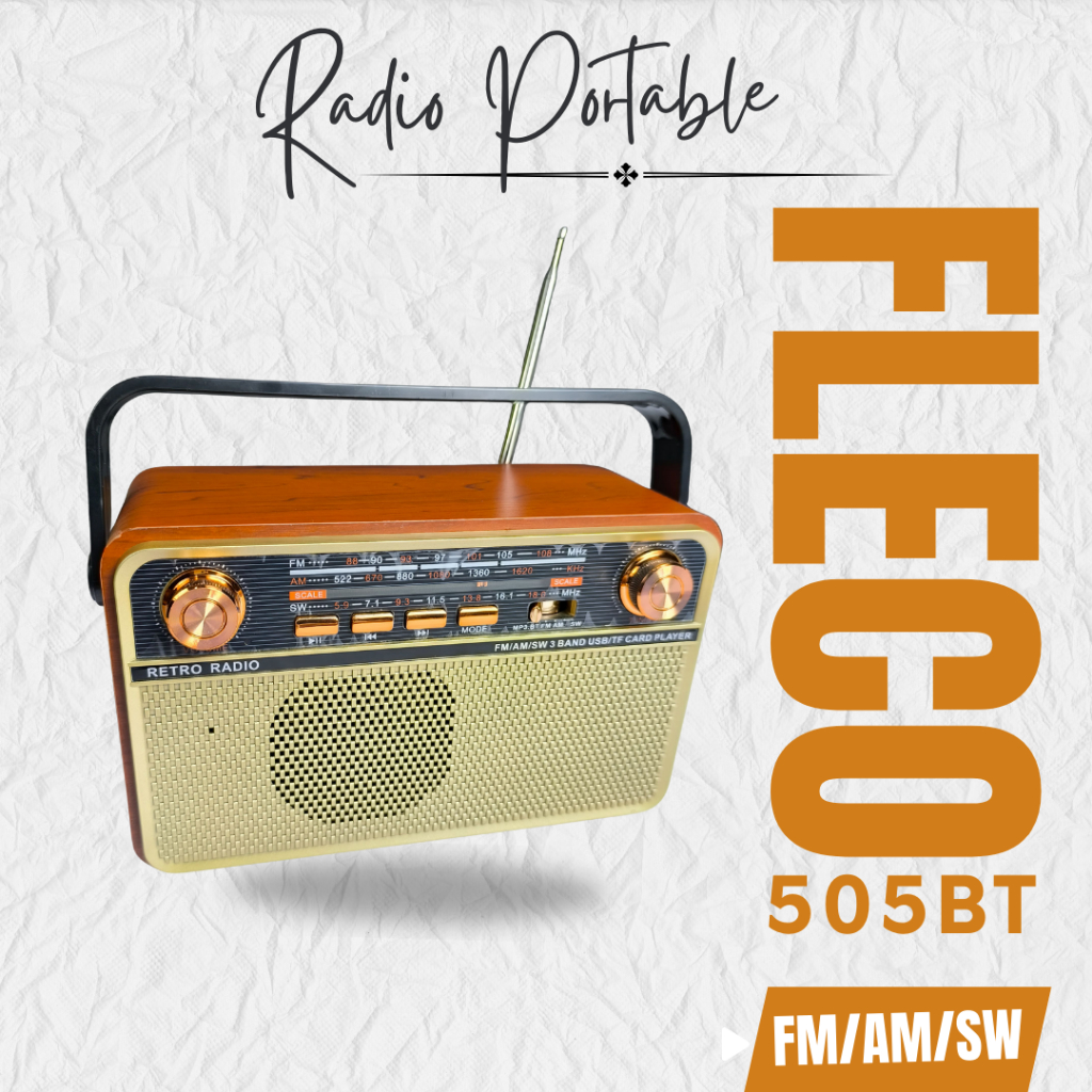 RADIO ANTIK Speaker Model Radio JADUL / FLECO 505T / RADIO JADUL MULTIFUNGSI F-505T MP3 USB dan SD c