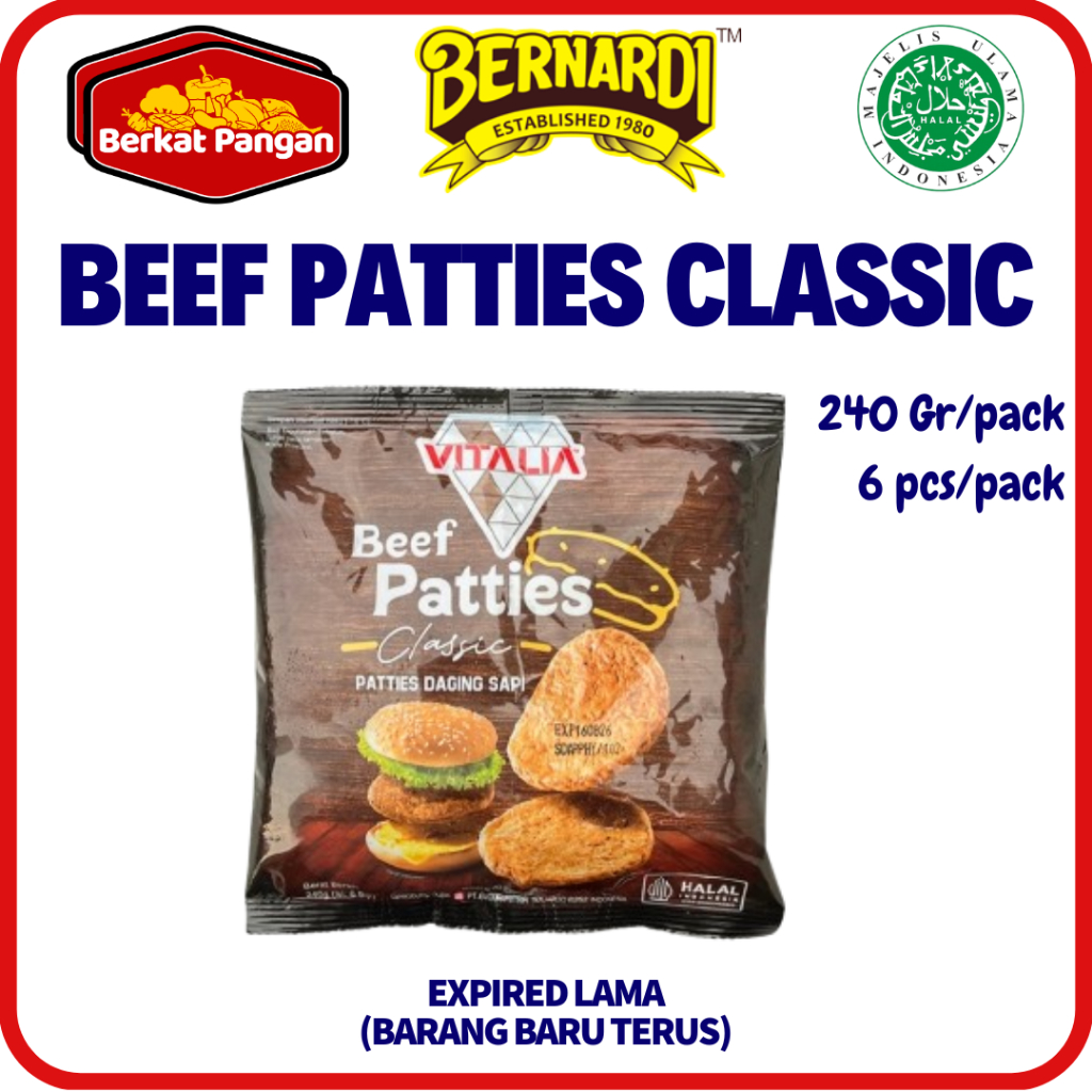 

Vitalia Beef Patties Classic isi 6pcs