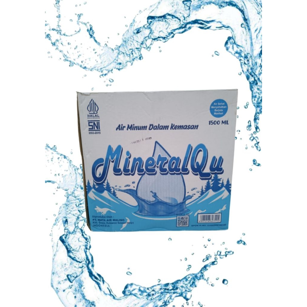 

Mineralqu Air Botol 1500 ml ( 1 dos isi 12 botol )