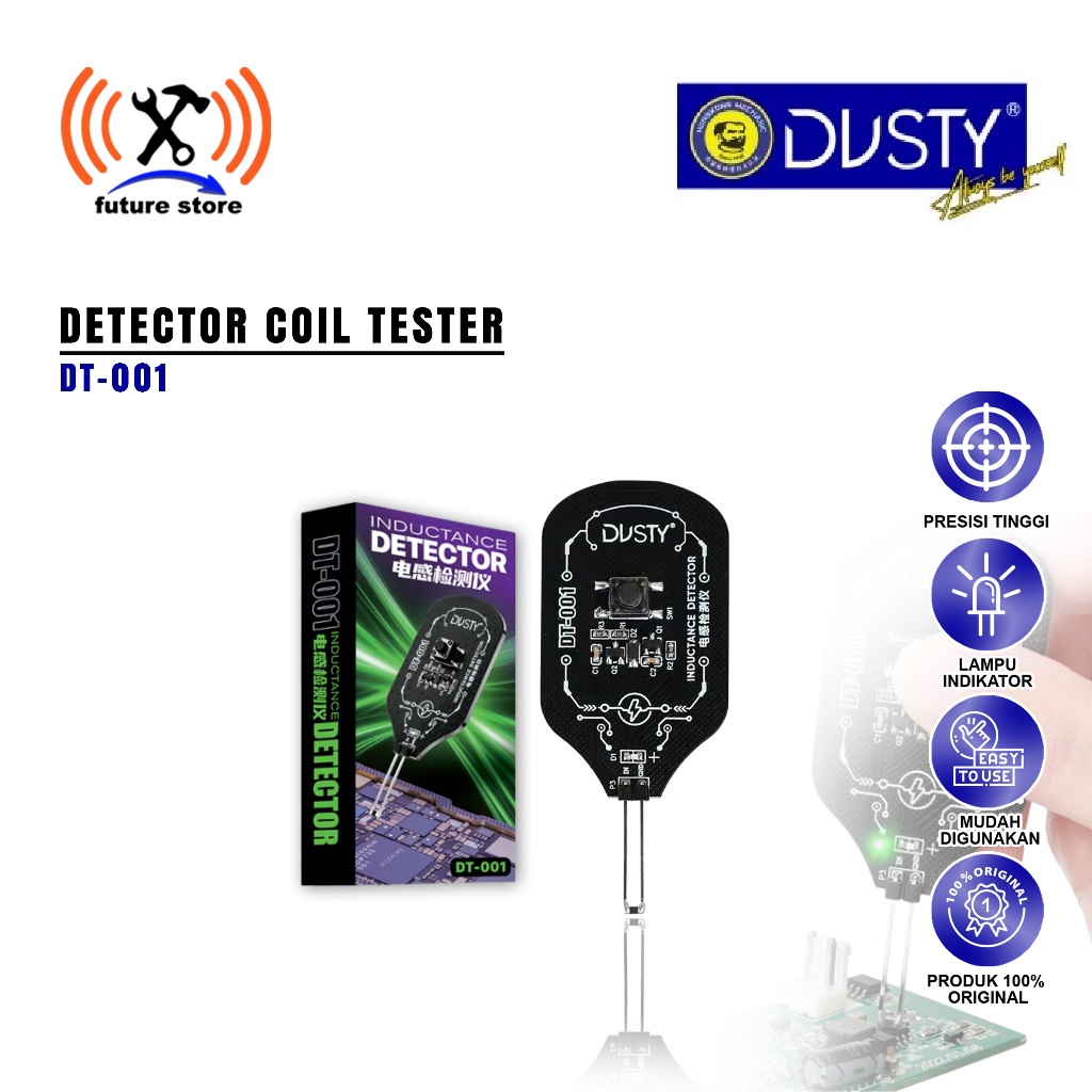 DUSTY DT 001 DETECTOR COIL TESTER ORIGINAL - DETEKSI COIIL TESTER DT 001 DUSTY - DETEKTOR TEKNISI HP