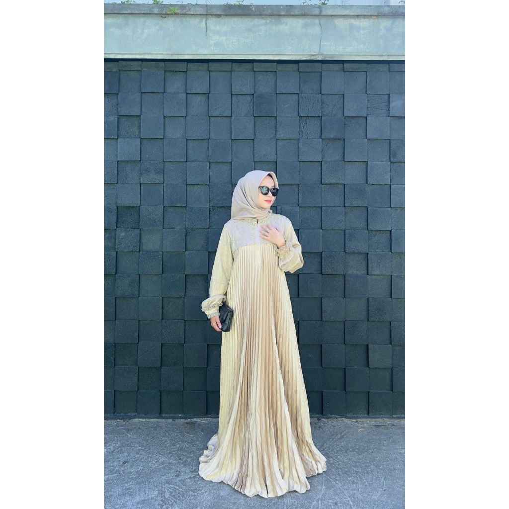 Amanda dress ✔️amanda dress by zalifa ✔️dress cantik,gamis cantik, gamis zalifa, gamis plisket, gami