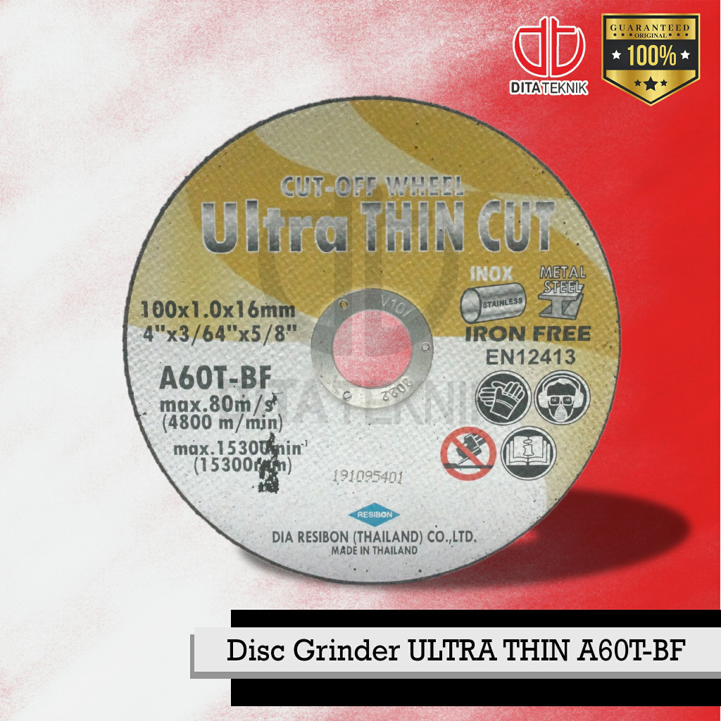 Batu Gerinda Potong Ultra Thin Cut Gold 4Inch x 1mm