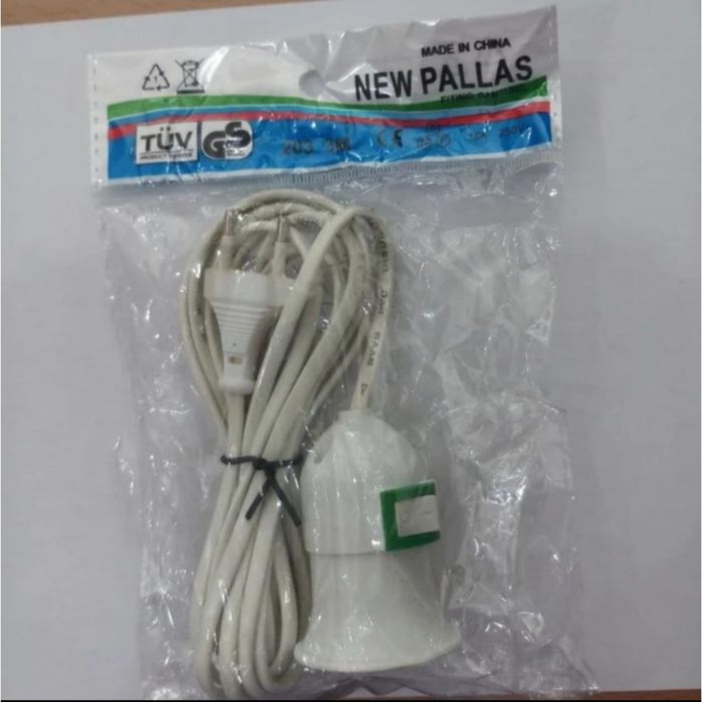 Fitting Lampu Gantung Saklar Kabel 3 Meter 10 Meter NEWPALLAS SHENGWEI - 3m