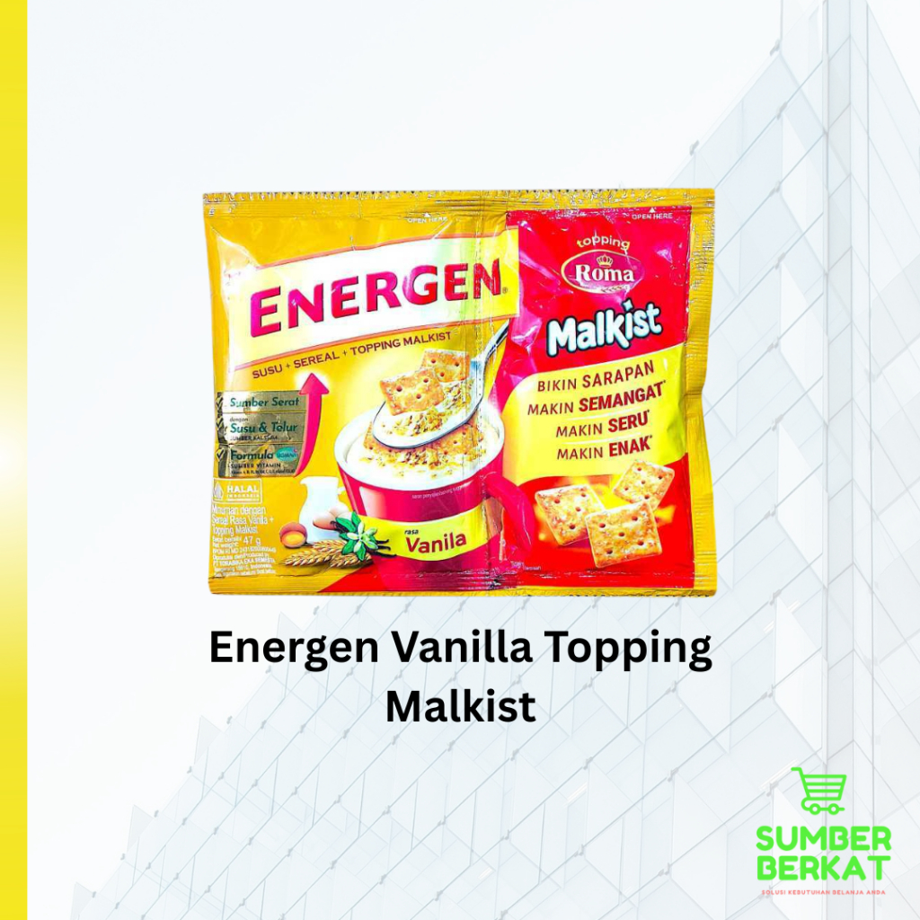 

Energen Vanilla Topping Malkist Renceng isi 10
