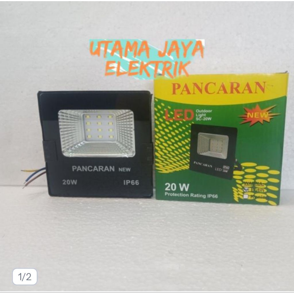 Lampu Sorot LED Lampu Tembak 20 Watt Pancaran Cahaya Putih Kuning