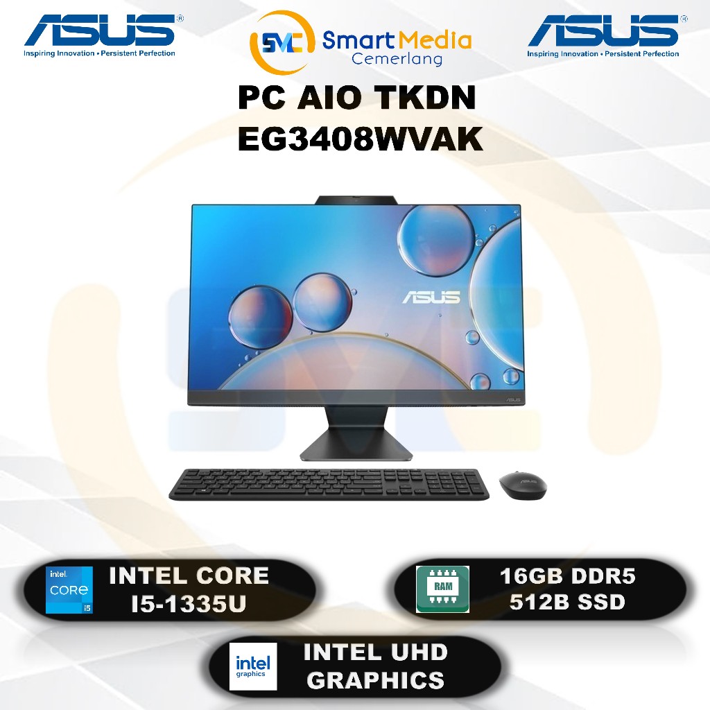 ASUS Pc Dekstop Expertcenter EG3408WVAK - Intel I5-1335U - 8GB/16GB - 512GB - 24" FHD - W11