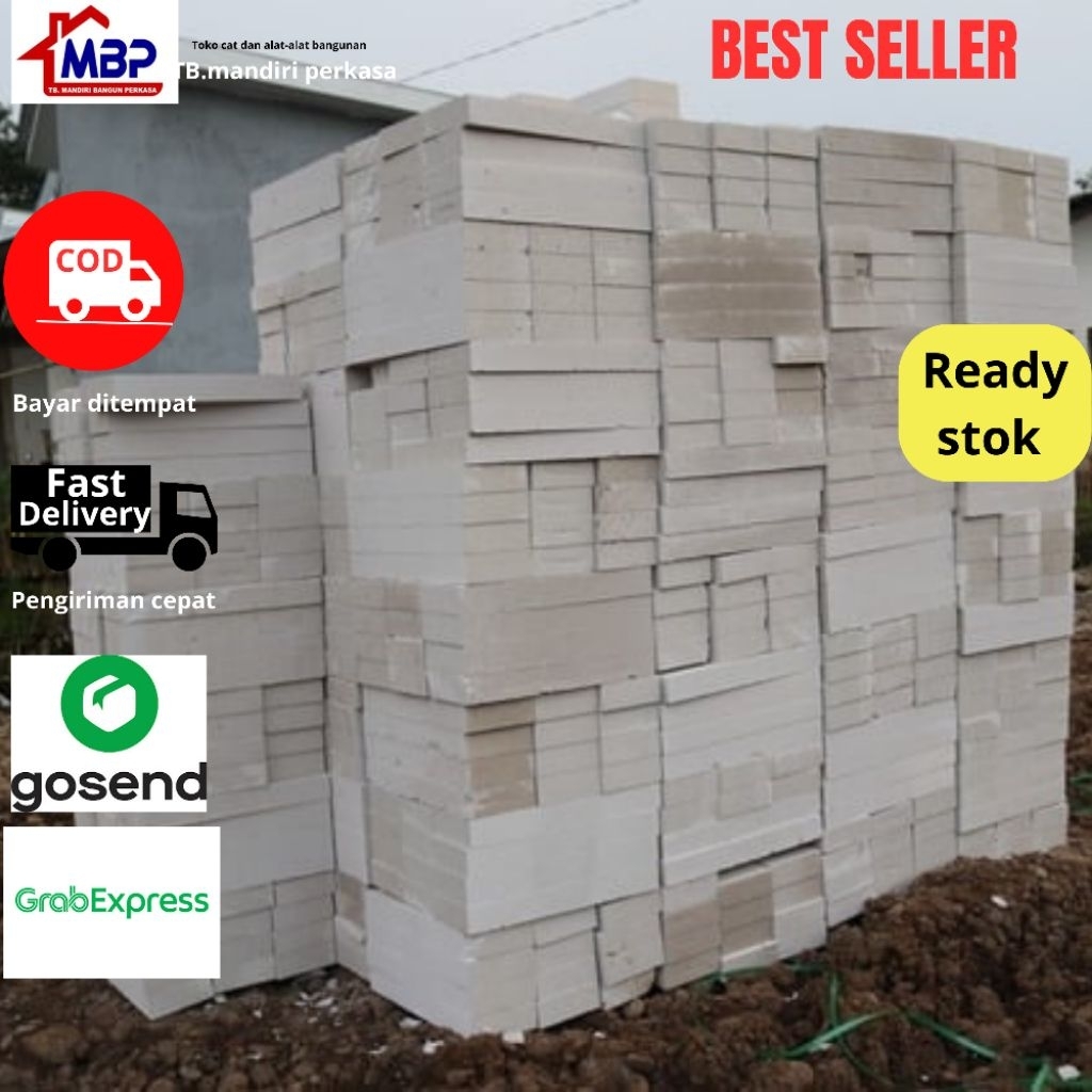 BATA HEBEL 7,5CM DAN 10CM PER KUBIK/BATA RINGAN