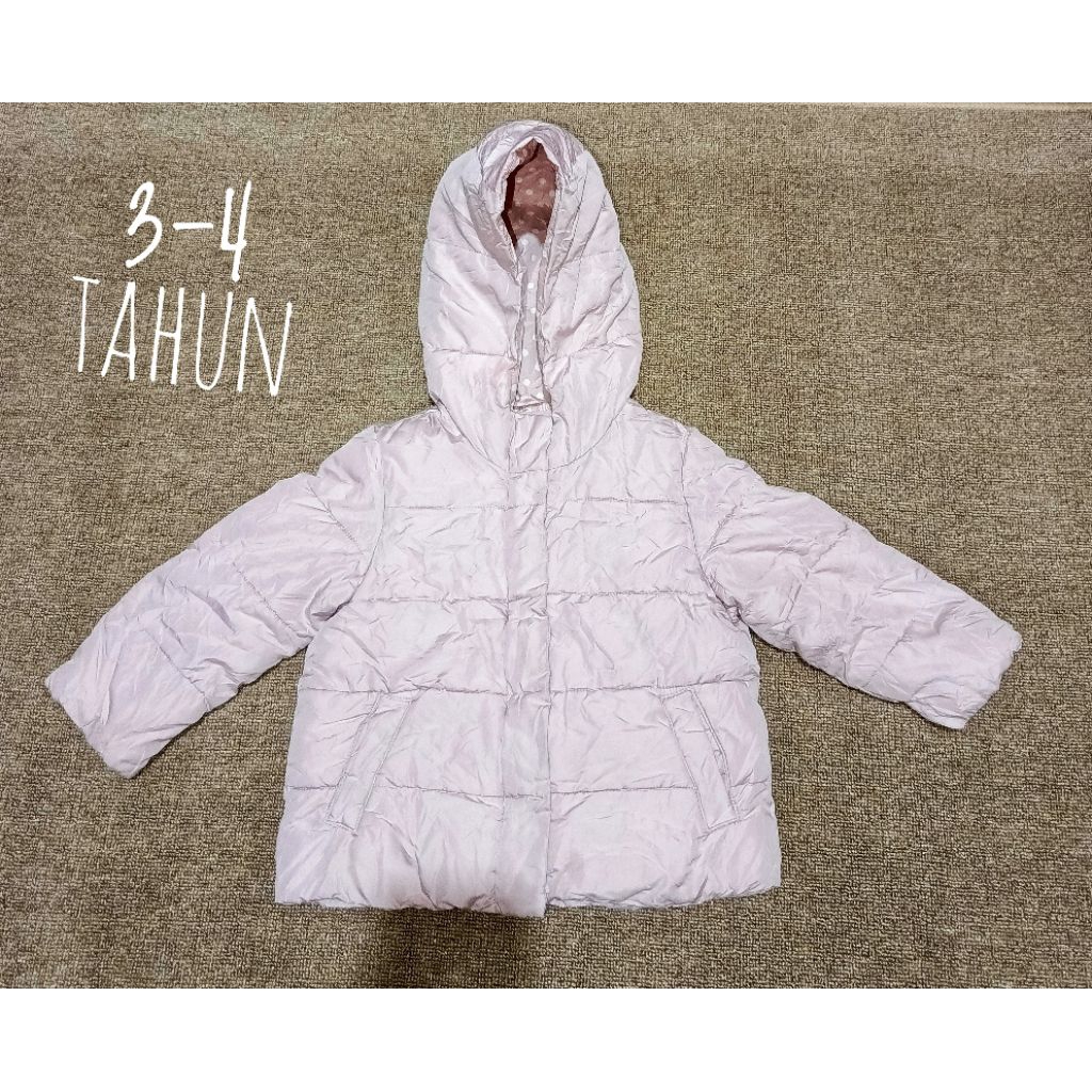 JAKET ANAK PUFFER HOODIE GAP 3-4 TAHUN