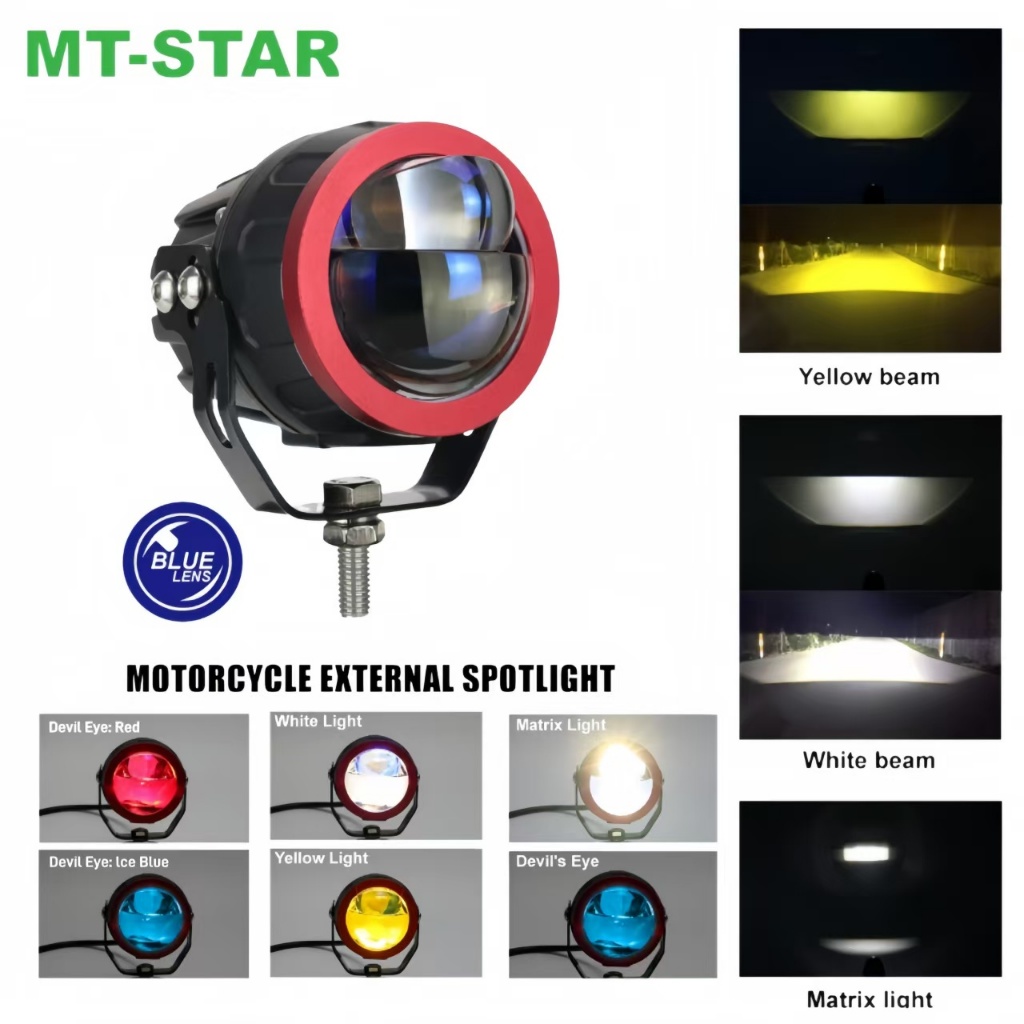 【MT STAR】M61 Lampu Tembak Biled Led Blue Lens - 2.5INC
