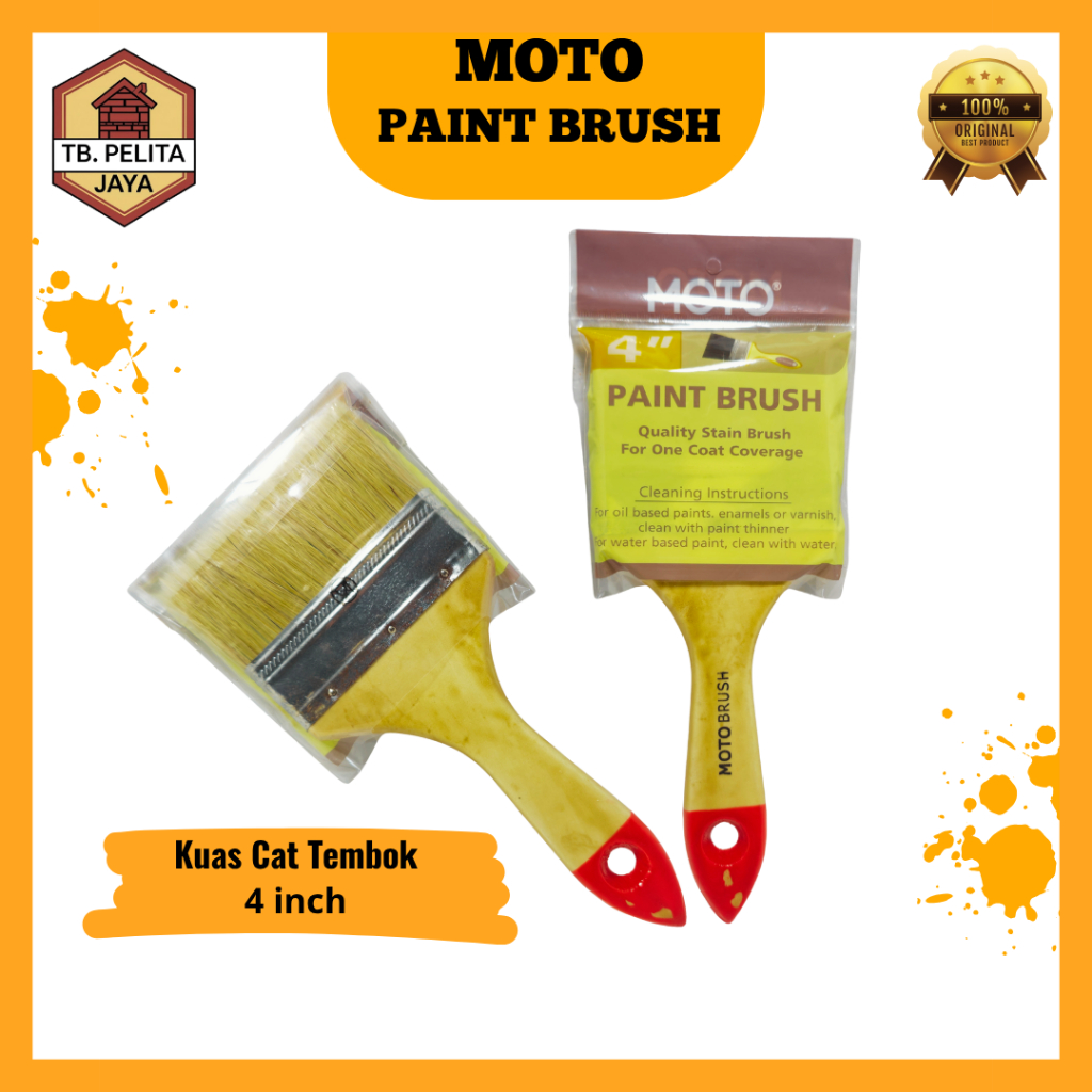 Kuas Cat Tembok Moto 4 Inch/Kuas Cat Besar/Kuas 4”