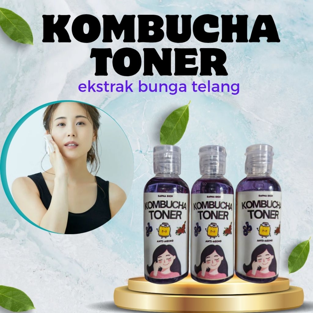 Toner Kombucha Ekstrak Clitoria ternatea  Exfoliating