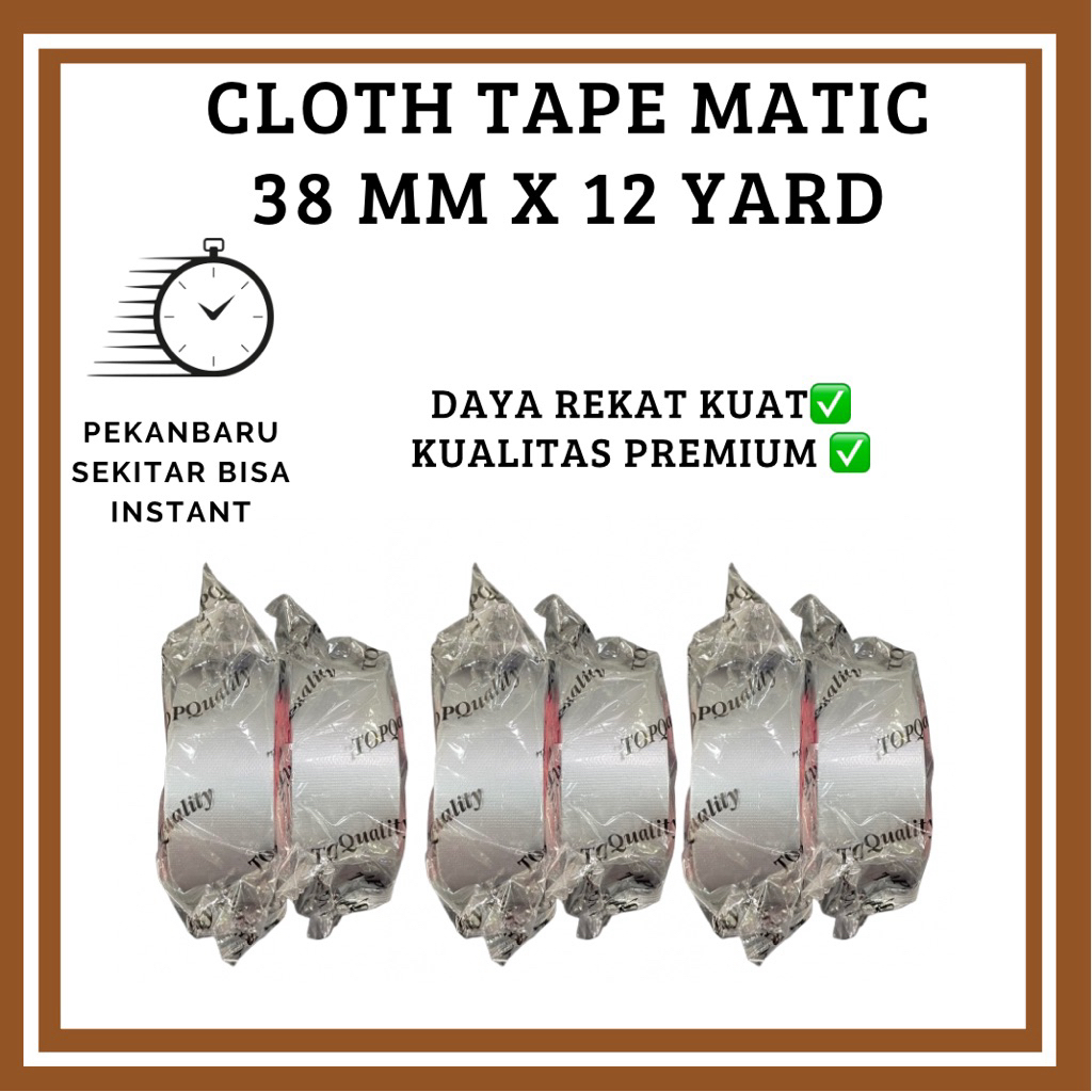 OBRALL CLOTH TAPE MATIC SILVER - LAKBAN JILID - LAKBAN KAIN - LAKBAN WARNA SILVER - MERK MATIC-LAKBA