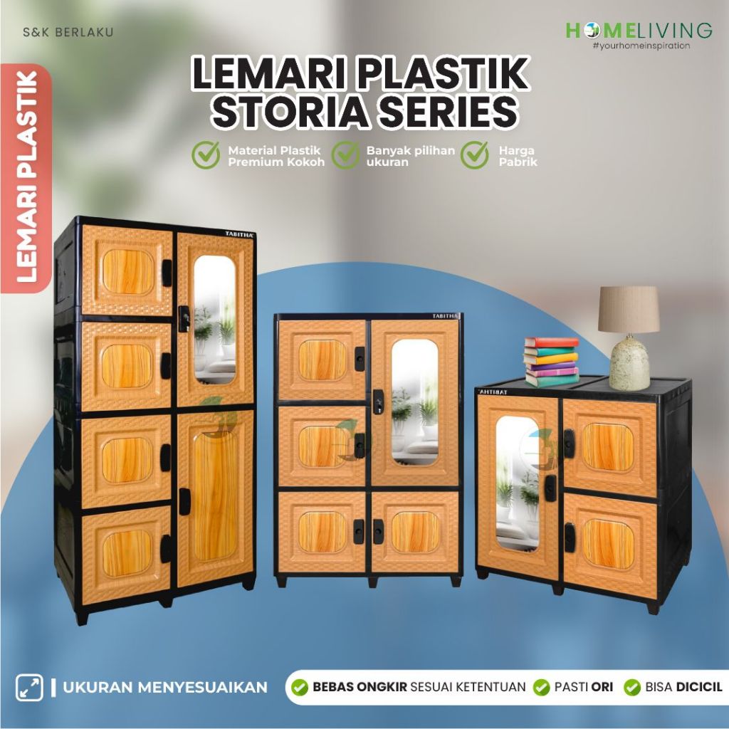 HOMELIVING - LEMARI PAKAIAN PLASTIK - BUFFET PLASTIK - LEMARI MULTIFUNGSI