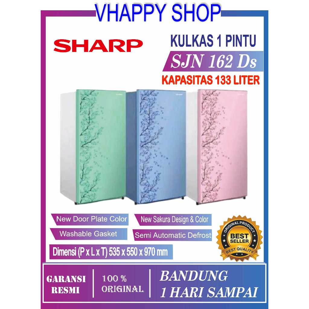 Kulkas Sharp 1 Pintu SJN 162 DS SAKURA KULKAS SHARP