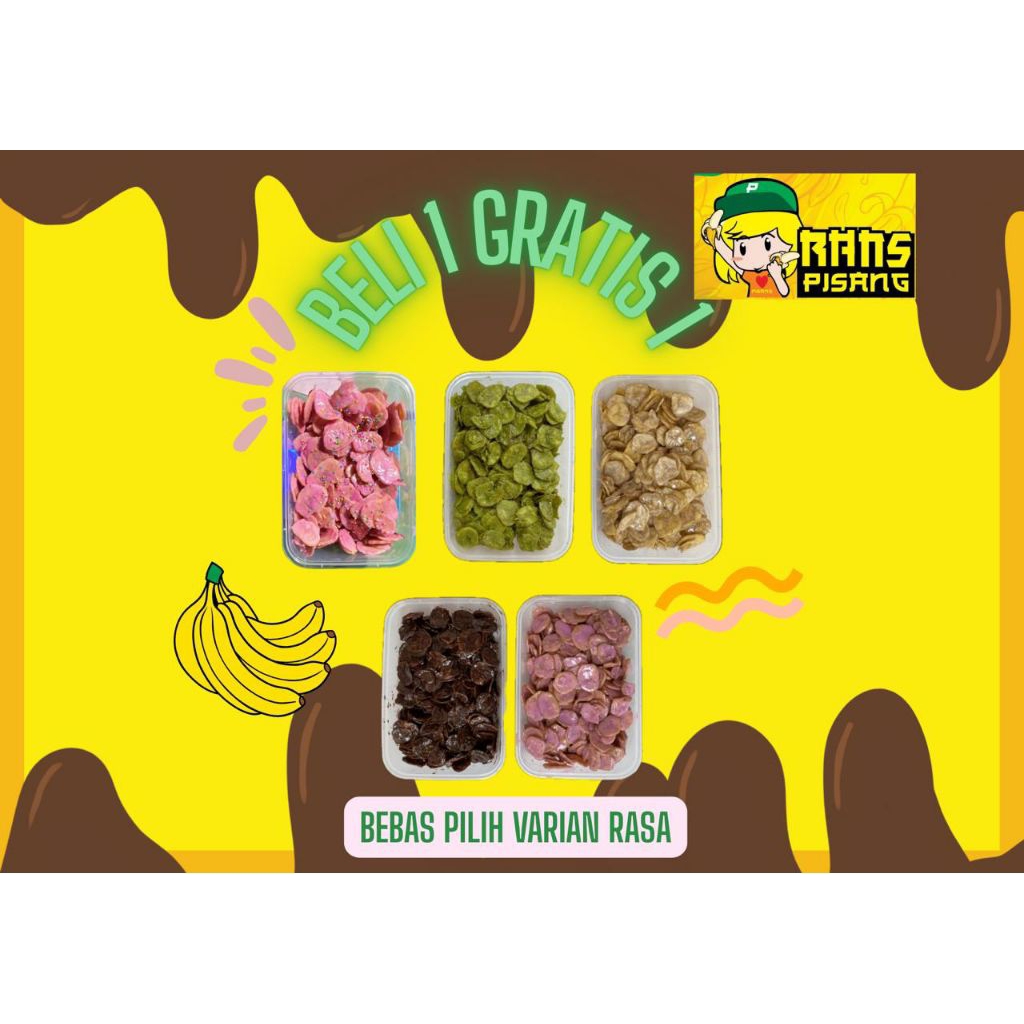 PROMO (BELI 1 BONUS 1) Keripik Pisang Coklat Lumer Terlaris Bebas Pilih Varian Rasa