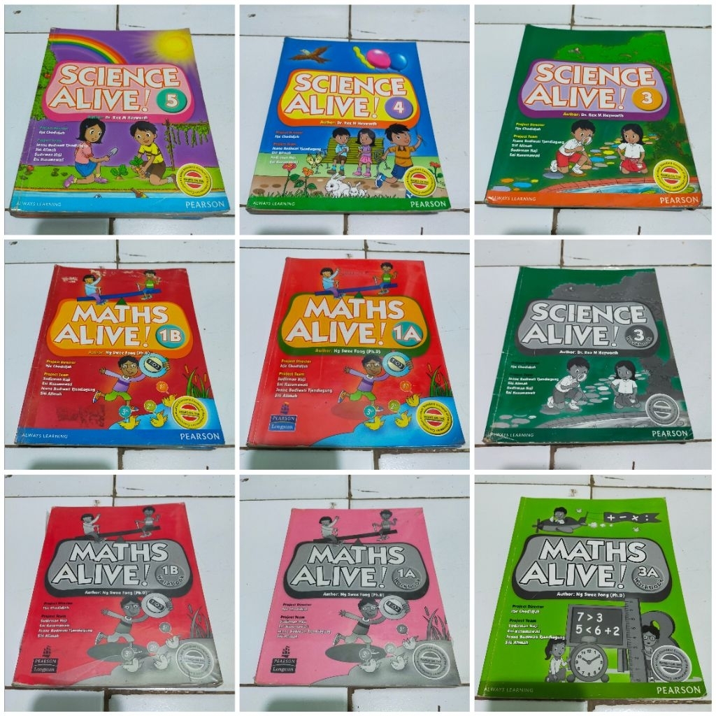 ORIGINAL MATHS ALIVE WORKBOOK 1A. 1B. 3A. 3B. 4A MATHS ALIVE 1A. 1B TEXTBOOK dan SCIENCE ALIVE 3. 4.