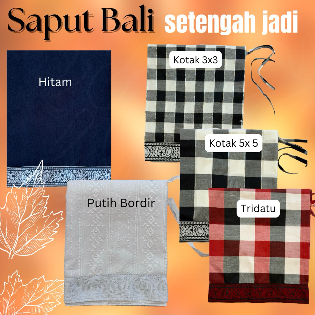 Saput Bali Poleng Putih Hitam