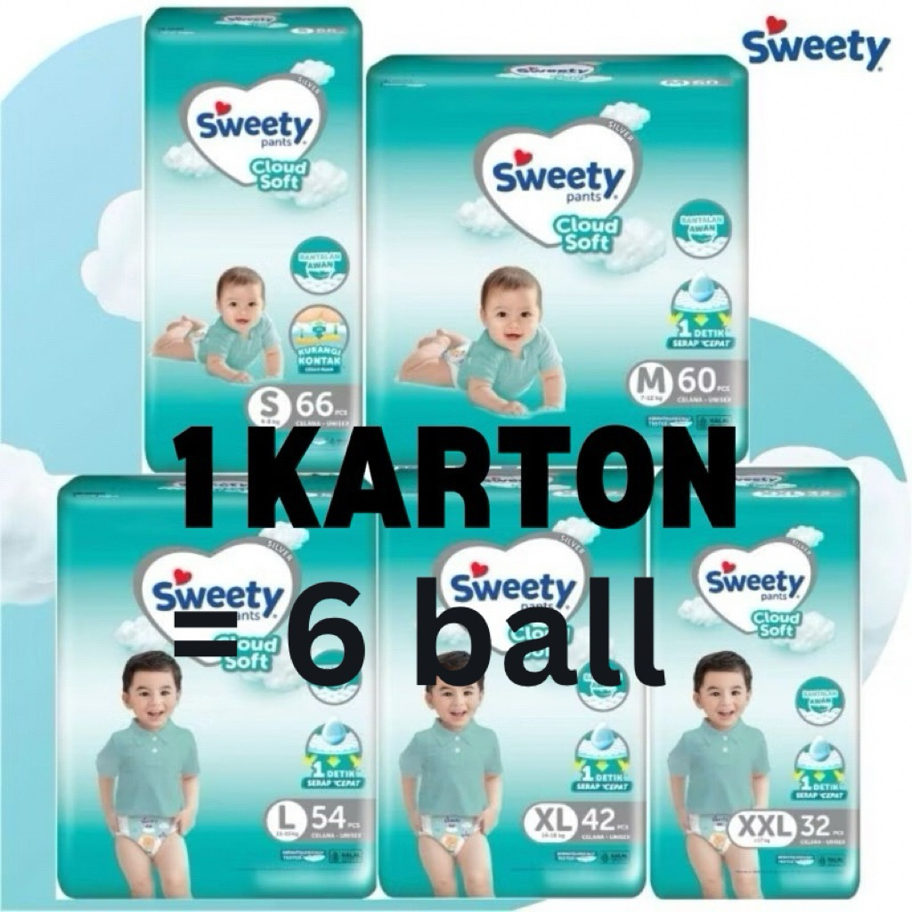 1 KARTON Isi 6 Ball - Sweety Silver S66 / M60 / L54