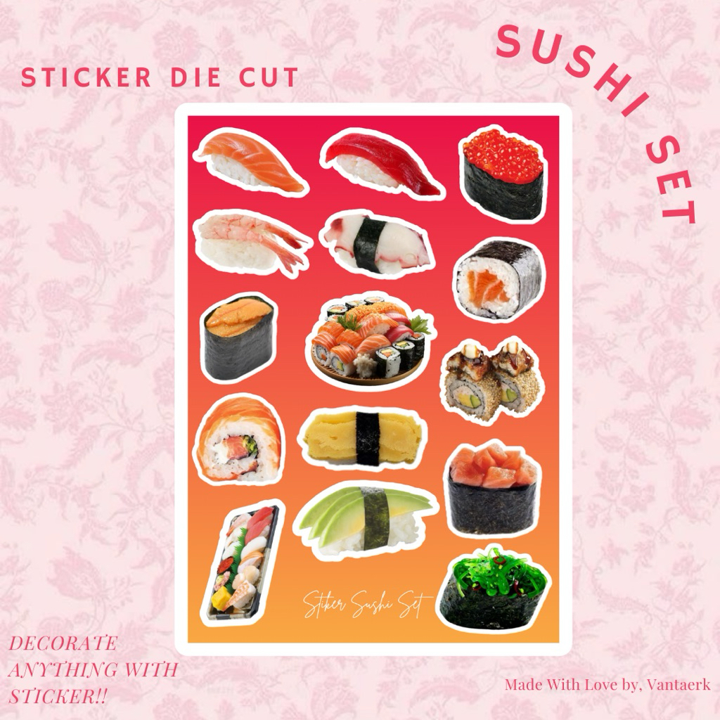 

Stiker Sushi Aesthetic Deco Jurnal Scrapbook