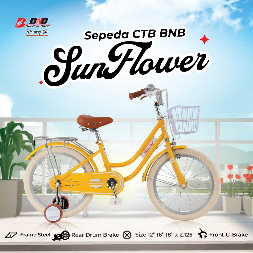 TERLARIS Sepeda Anak Perempuan Usia 3 - 9 Tahun CTB Universe - Sunflower Ukuran 12 16 18 Inch