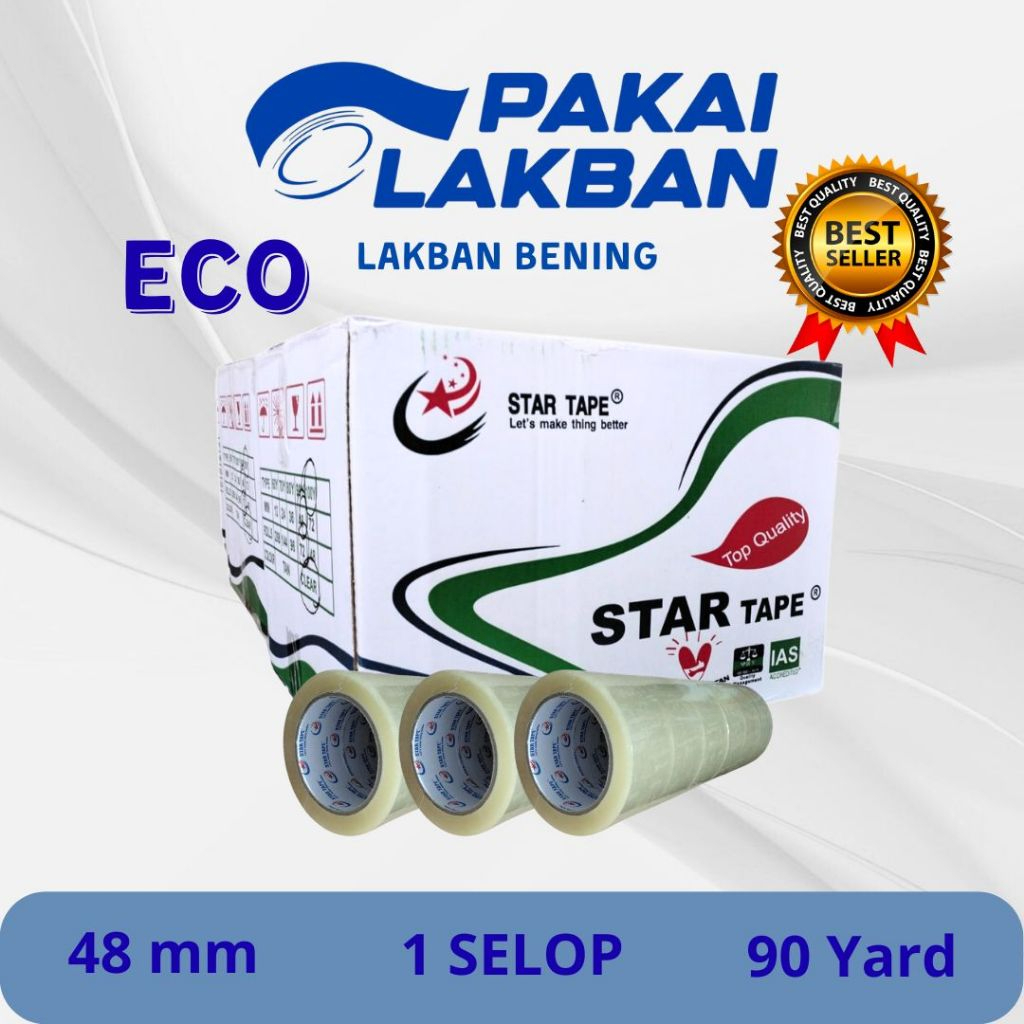 

PAKAILAKBAN Lakban Bening Ukr 48 MM x 90 Yard ( EKONOMIS ) 1 SELOP isi 6 Roll( 6 pcs ).