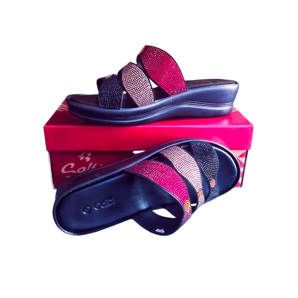 CALBI ORIGINAL MODEL WEDGES tinggi 4 cm SELOP tali 3 warna