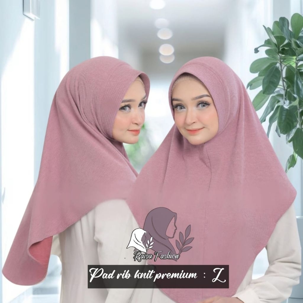 bergo pad knit L / bergo knit /hijab knit /rib knit premium L