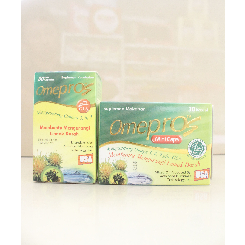 OmePros 30 Kapsul Menurunkan Kolesterol Dan Melancarkan Darah MiniCaps, Original