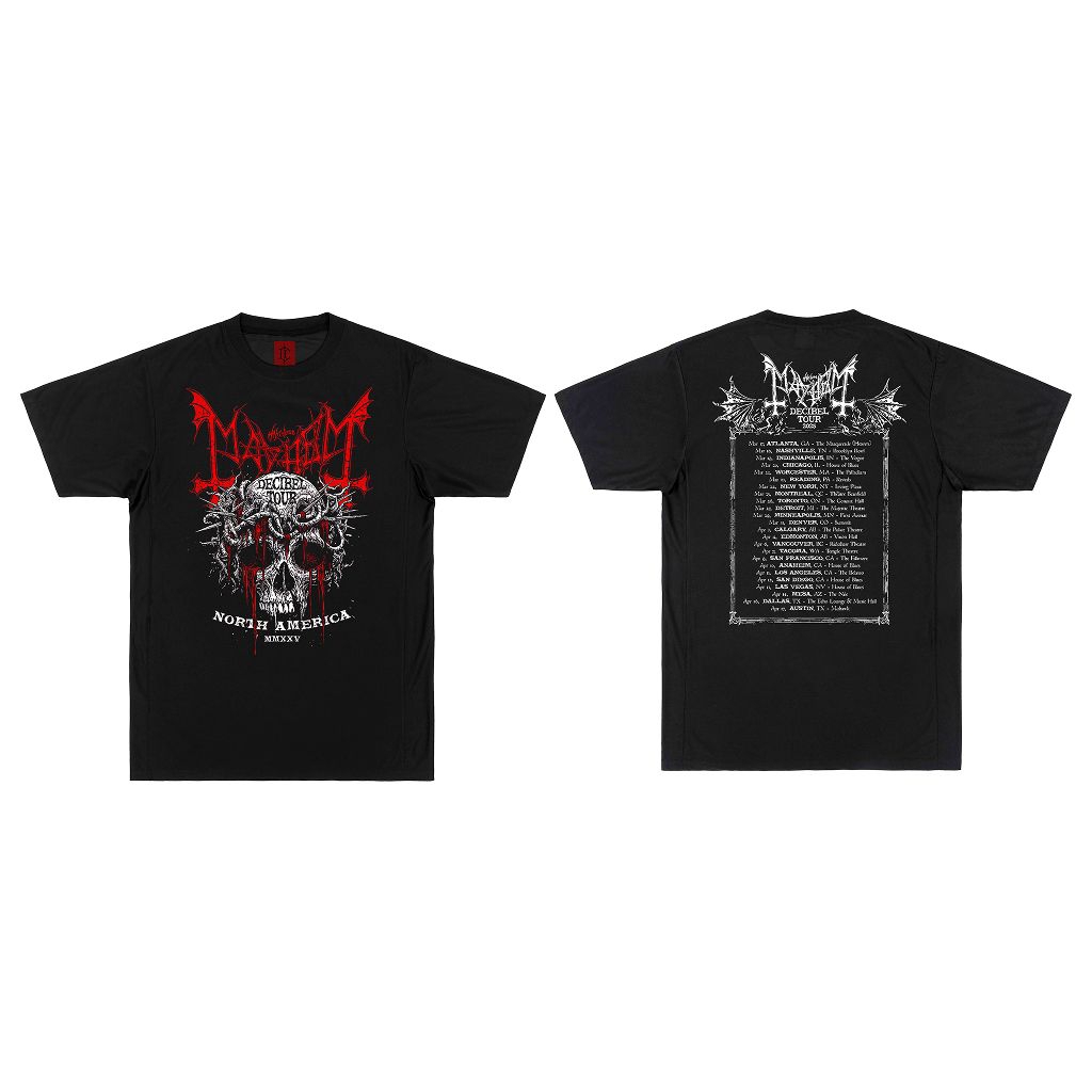 Kaos Mayhem - North America MMXXV Baju Metal Original Distro Kaos Black Metal Baju Distro T-Shirt Ba