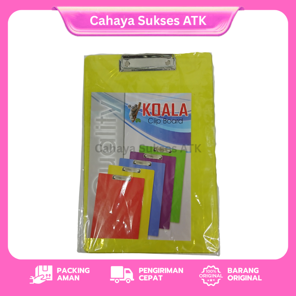 

Koala Clipboard Plastik Bening – Papan Jalan Papan Ujian Transparan Ukuran Folio
