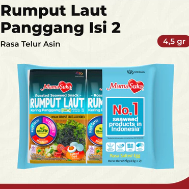 

MamaSuka - Rumput Laut Panggang Salted Egg Isi 2 @4,5 gr