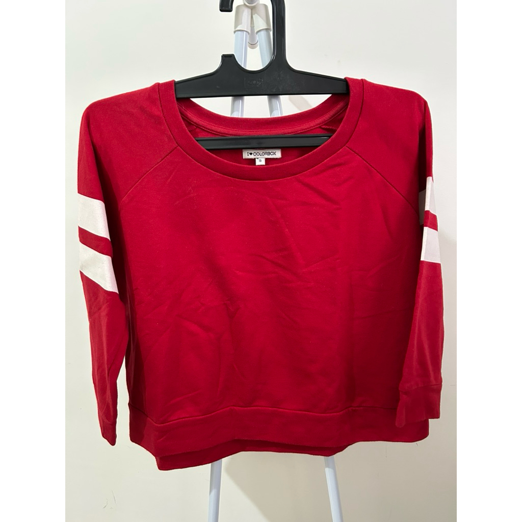 Baju Sweater Sweatshirt Wanita Merah Colorbox
