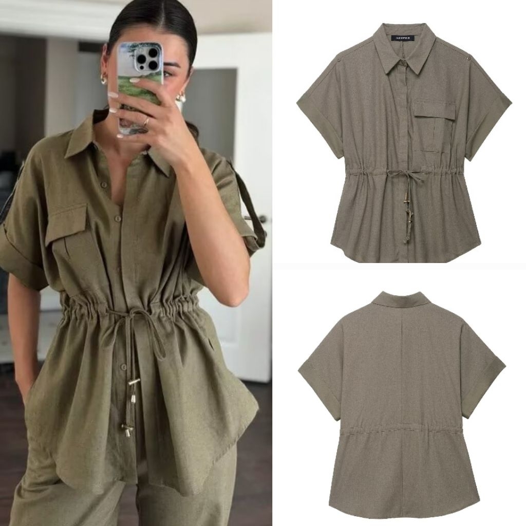 DarkGreen Leisure Blouse  78427 (HZ)