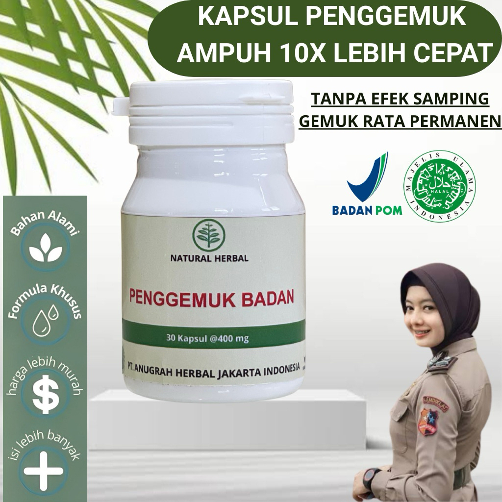 GRATIS ONGKIR PENGGEMUK BADAN NATURAL HERBAL BPOM PERMANEN Obat Gemuk Sehat Herbal Alami Penambah Na