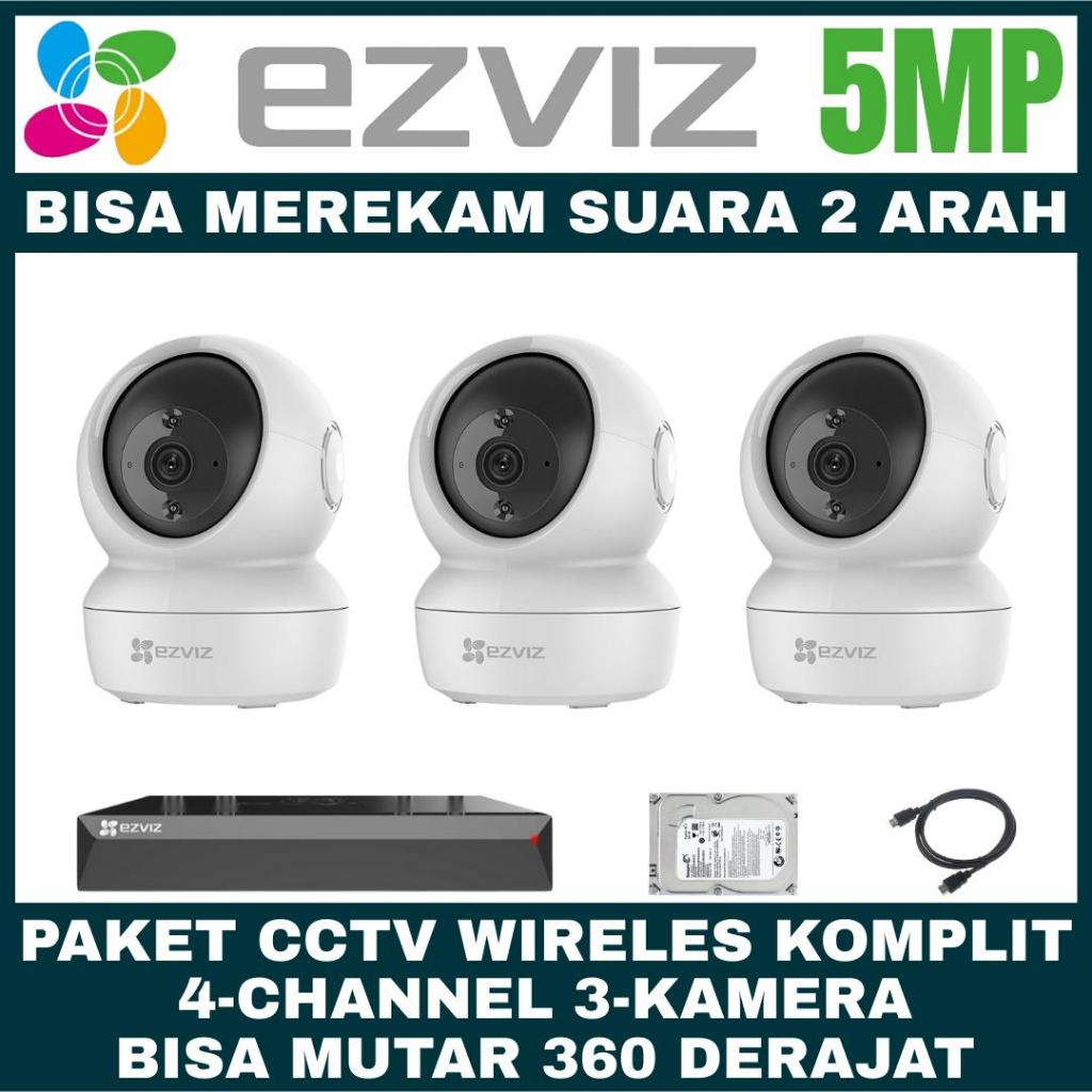 Paket CCTV EZVIZ 5MP 4 Channel 3 Kamera Wireless