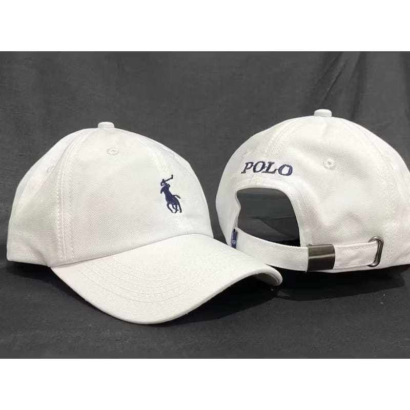 Topi Polo Pria Wanita Bordiran RAFEL Original Kuda COD Putih