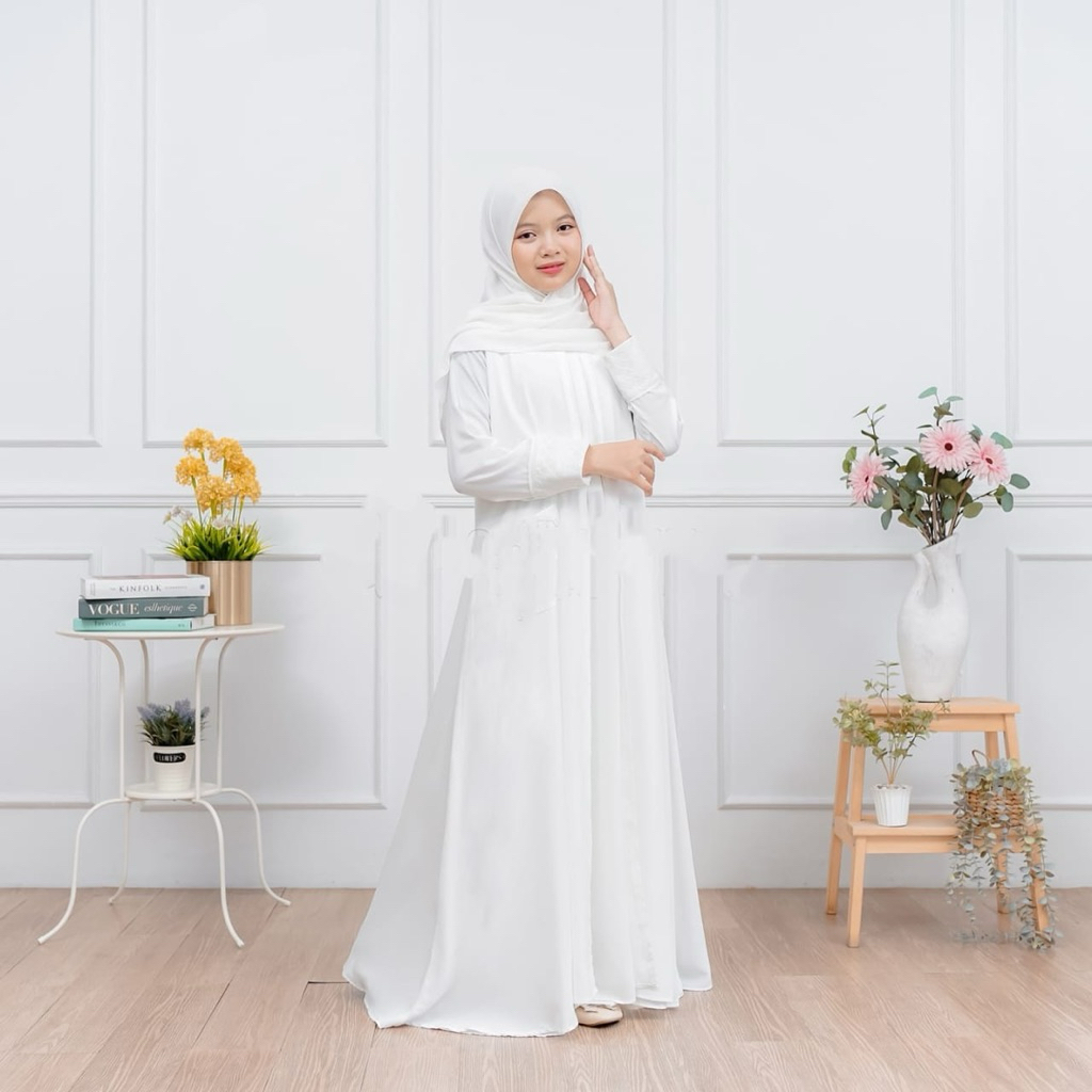 BEST SELLER SADA KIDS ABAYA ANAK REMAJA MUSLIM USIA TANGGUNG 8-15 TAHUN GAMIS LEBARAN ANAK CRINKLE