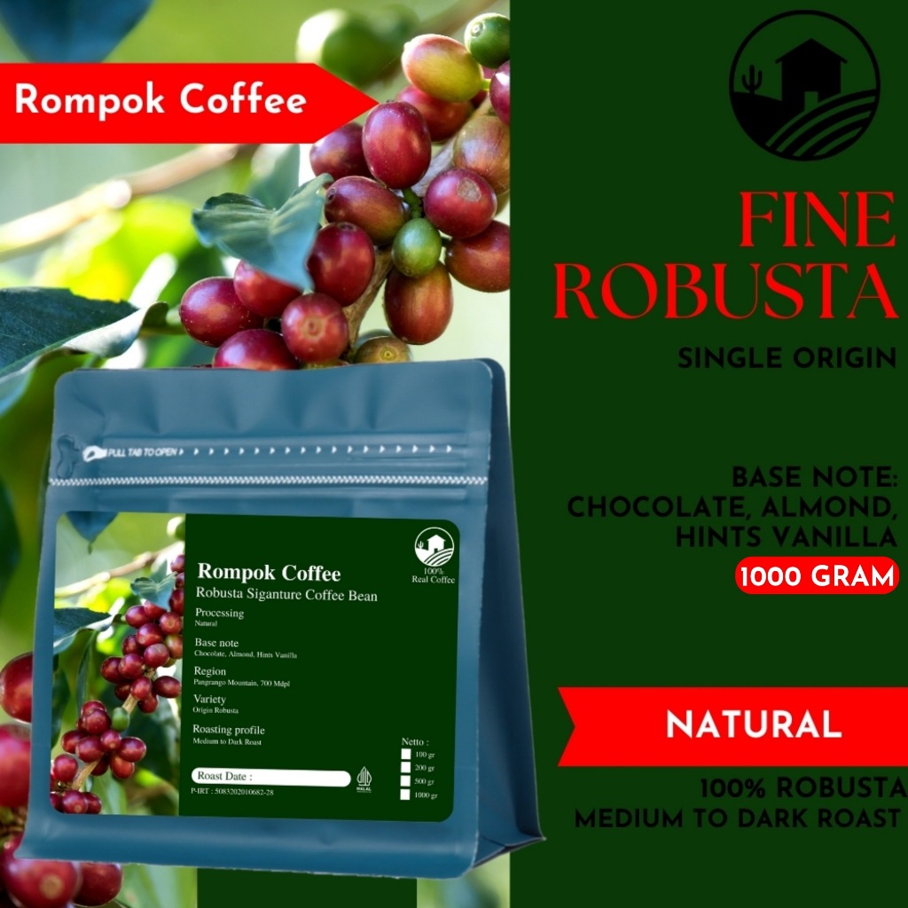 

Kopi Robusta Original Biji Kopi Asli 1 Kg Rompok Coffee Roastery Kopi Robusta Terenak